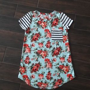 Floral and striped Tunic